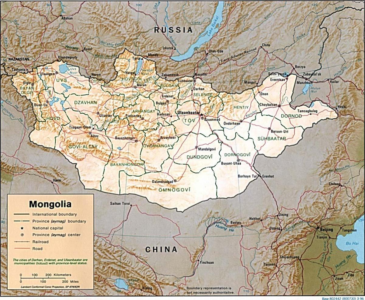 Mongolia peta geografis