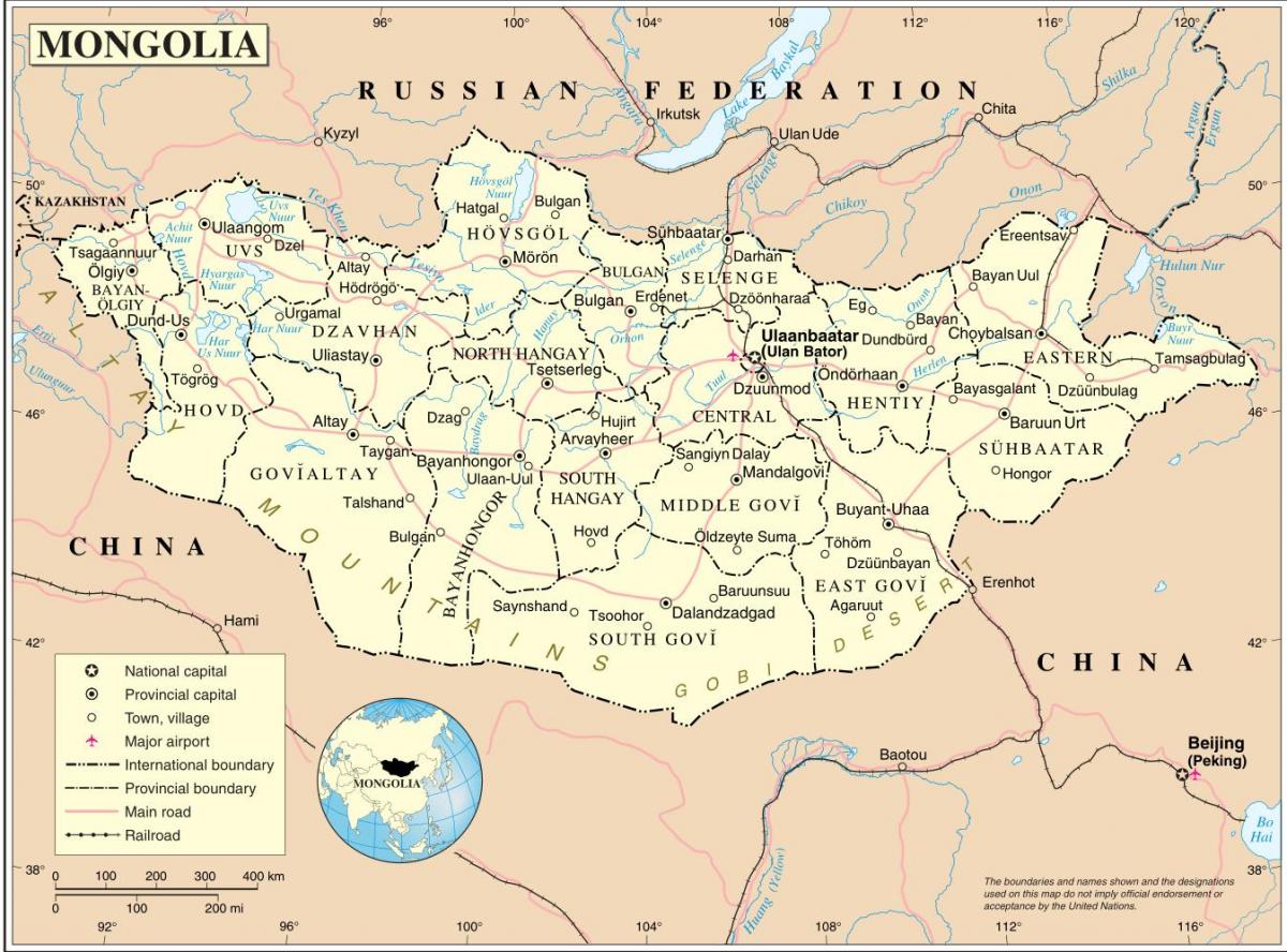 Mongolia negara peta