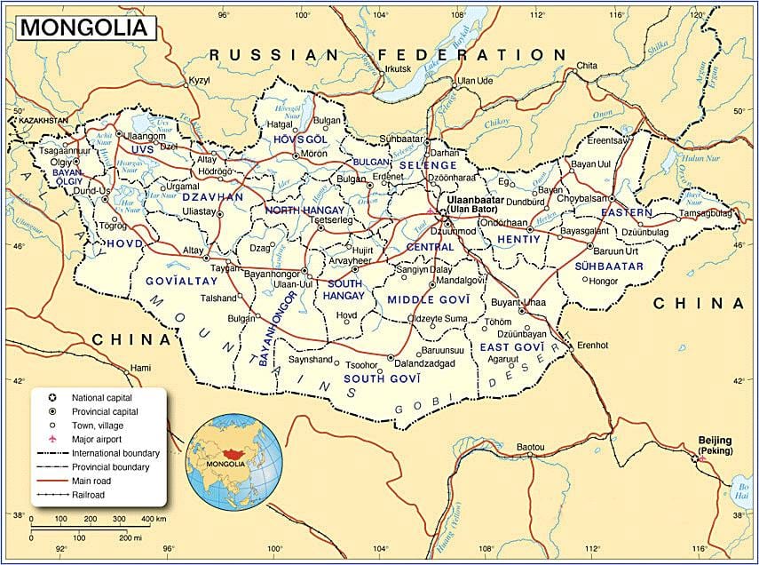 Mongolia peta wisata