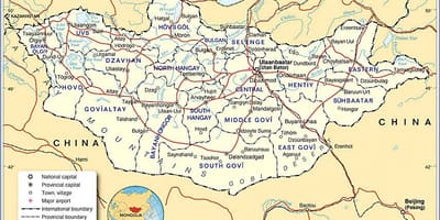Mongolia peta wisata