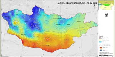 Peta dari Mongolia iklim 